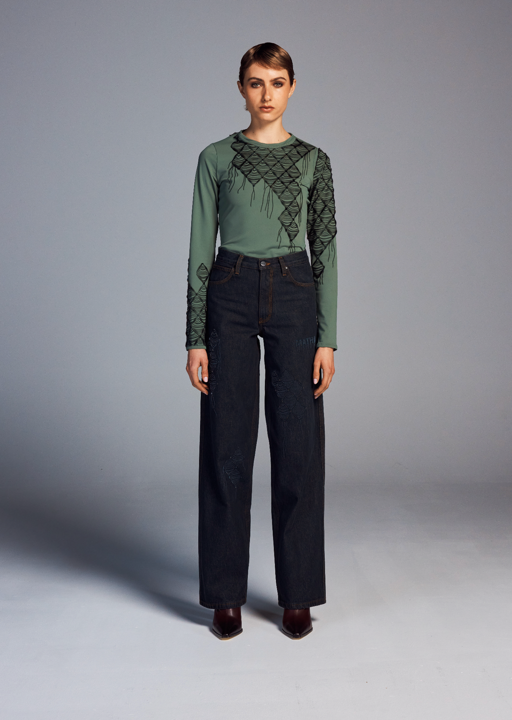 TOP VERT 3D FEMME