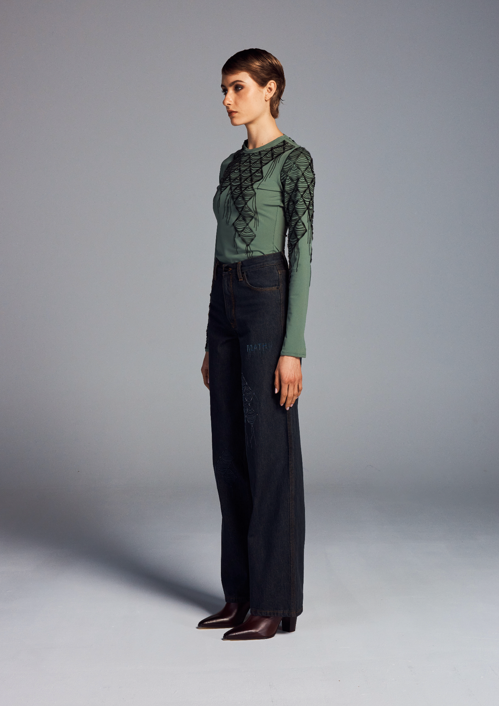 TOP VERT 3D FEMME