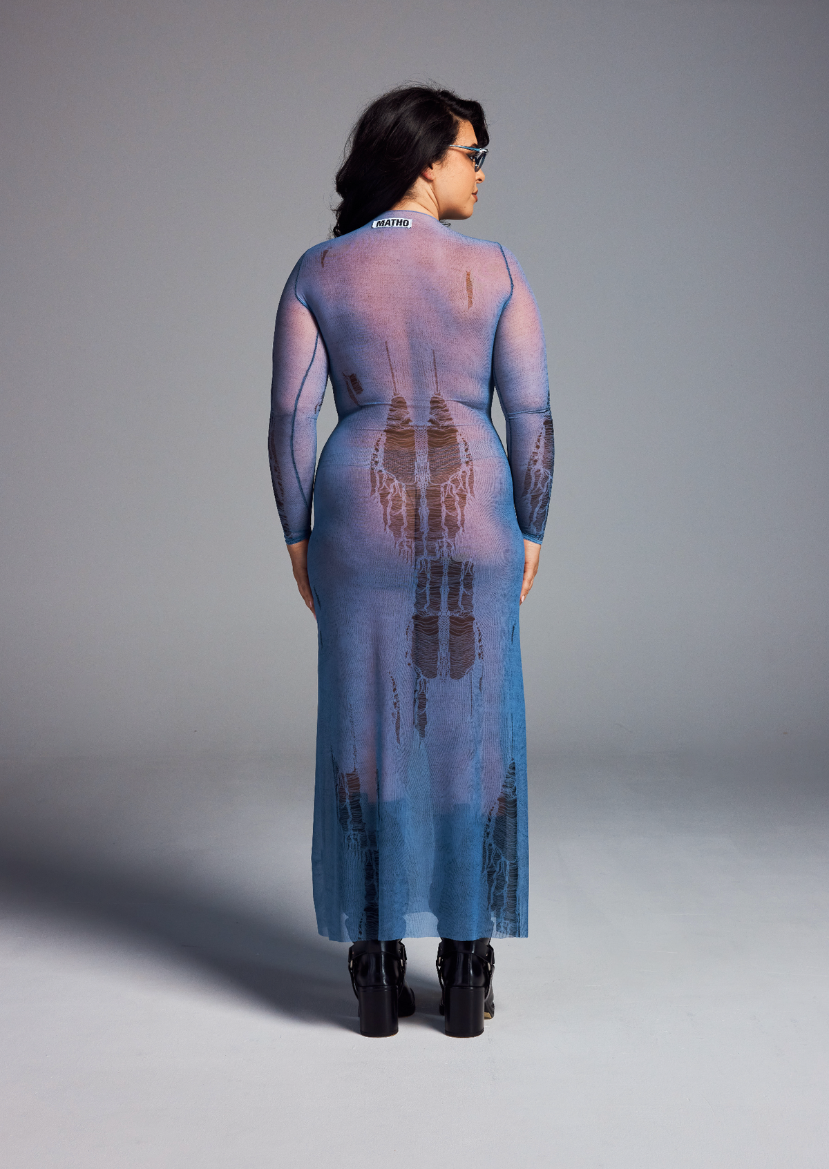 ROBE AURA BLEUE TROMPE L'OEIL