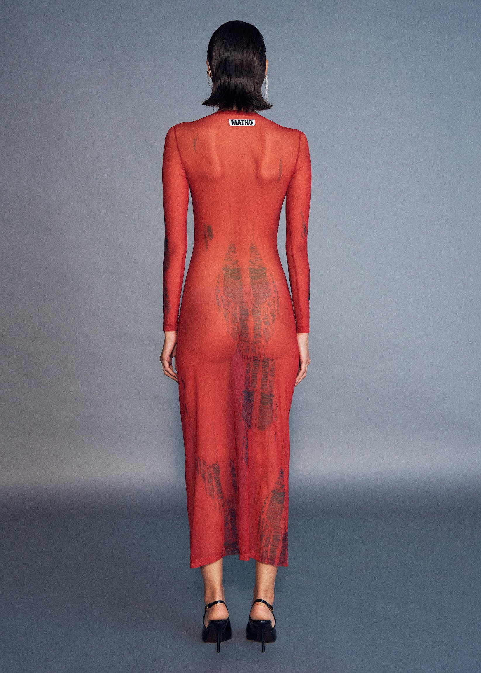 ROBE AURA ROUGE TROMPE L'OEIL