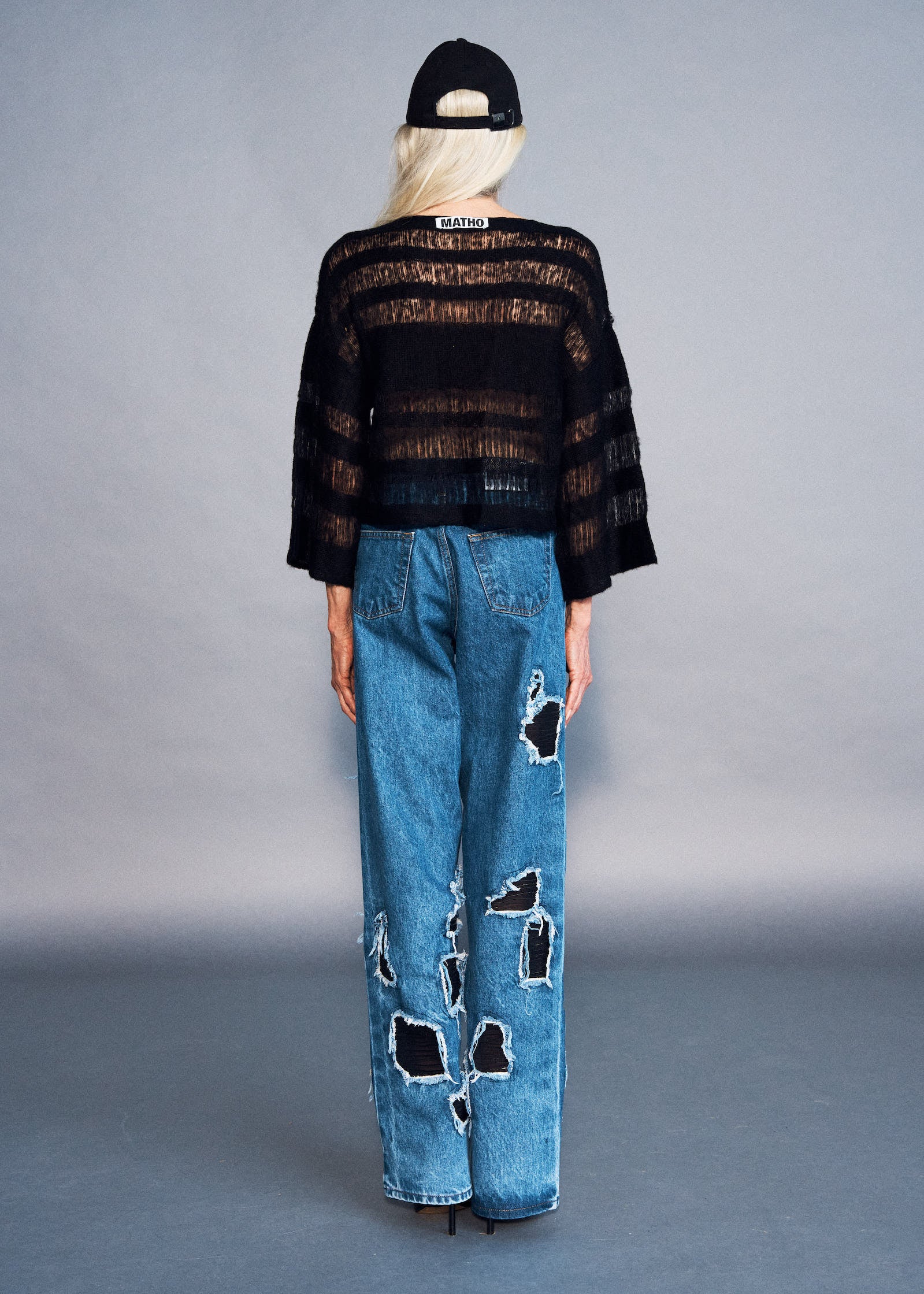 PULL NOIR EN LAINE ET ALPAGA