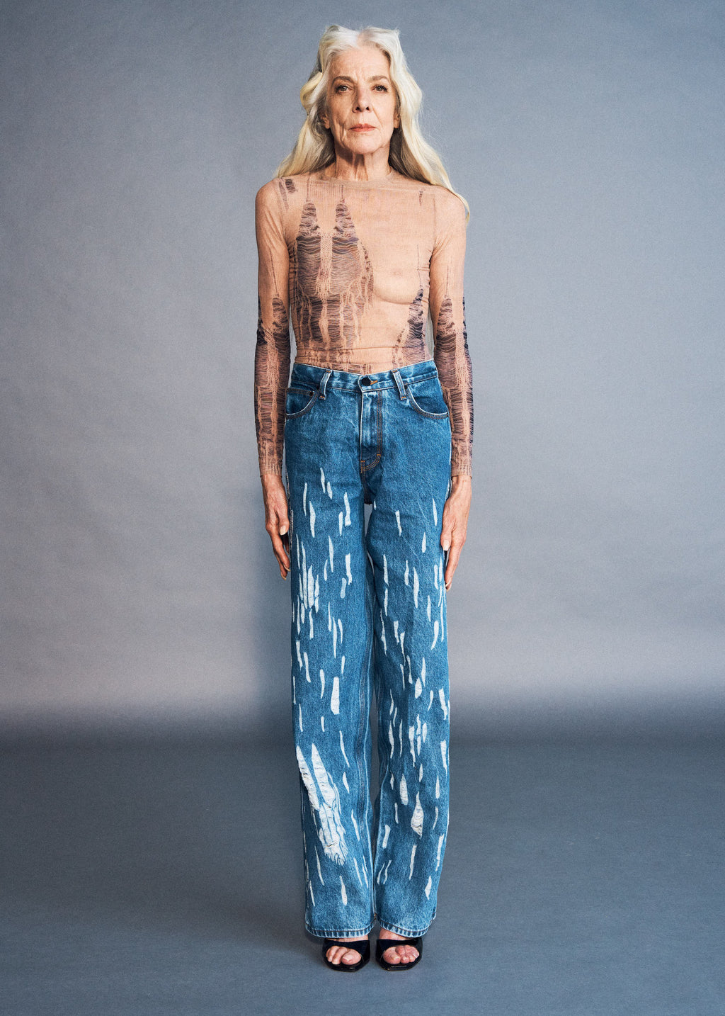 TOP BEIGE ROMA TROMPE L'OEIL FEMME