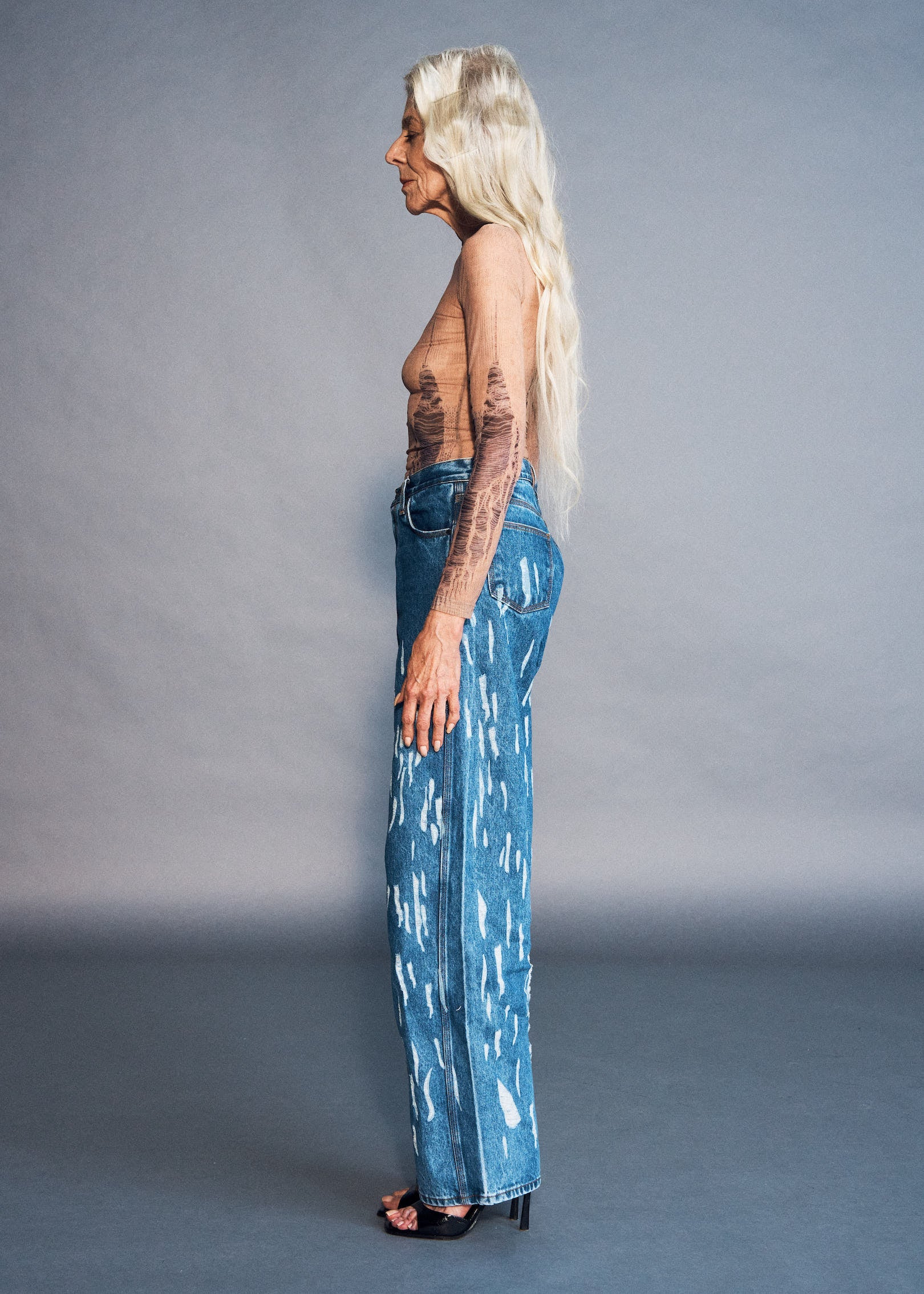 TOP BEIGE ROMA TROMPE L'OEIL FEMME