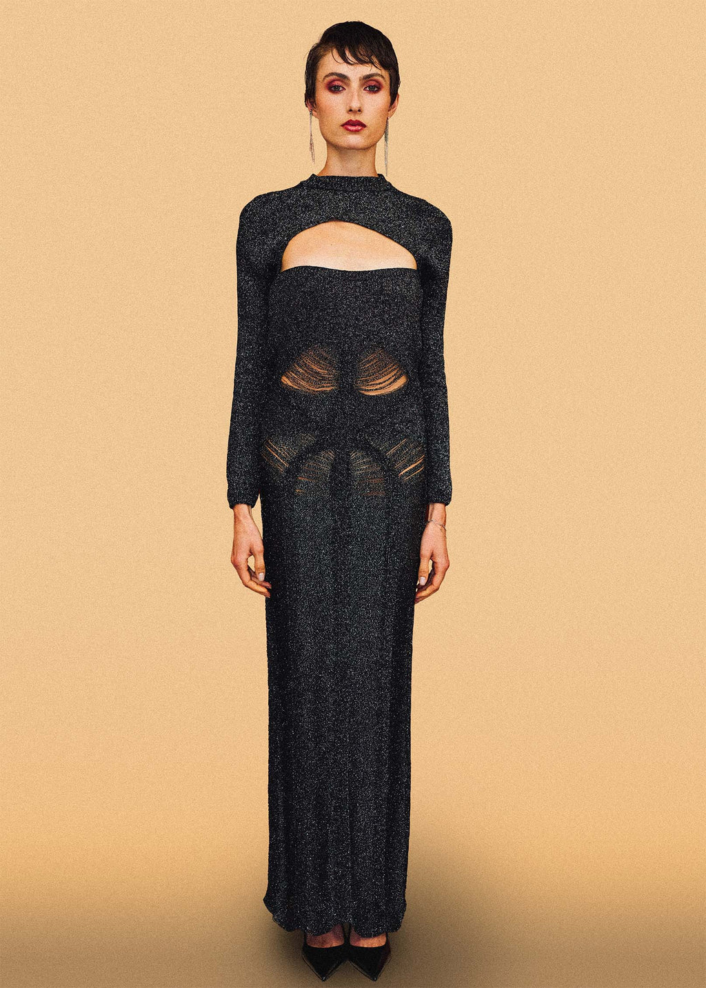 ROBE DEM NOIRE PAILLETÉE